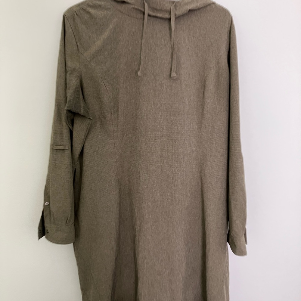 Casual Tan Hoodie Dress